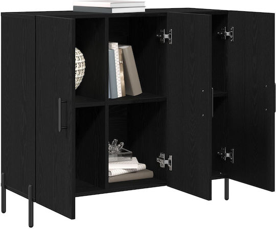 Sideboard Dresser Wooden Black Oak 90x34x80cm
