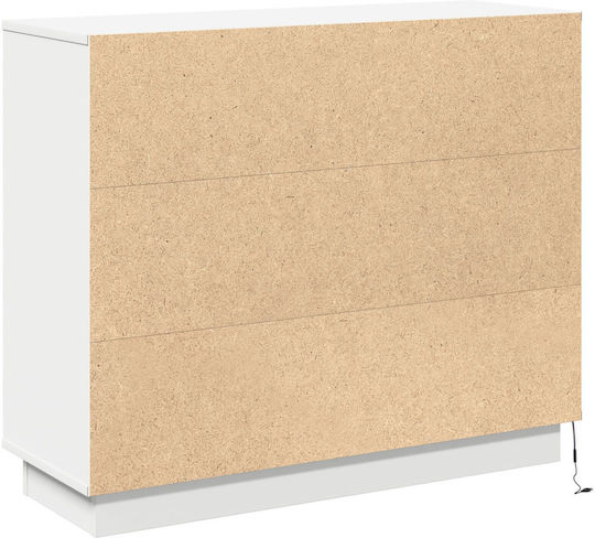 Μπουφές Ξύλινος με Συρτάρια Λευκό 90x32x75cm