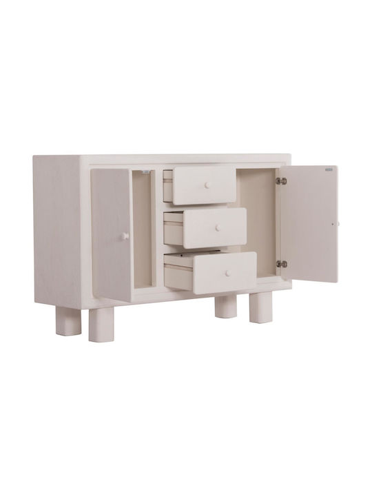 Sideboard Wooden with Drawers Off-white 120x38x80cm