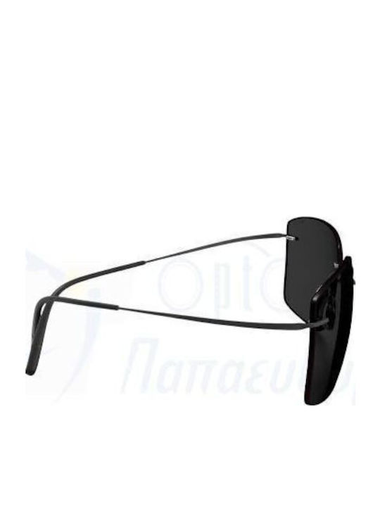 Silhouette Women Sunglasses with Black Frame and Black Polarized Lens