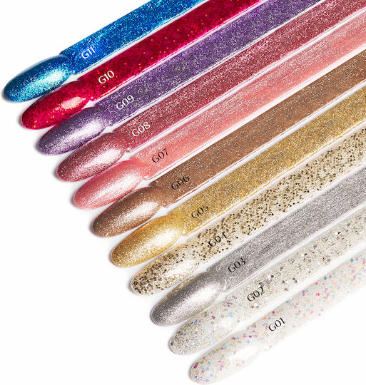 Ocho Pro Glitter Semi-Permanent Nail Polish G12 with Glitter 1pcs