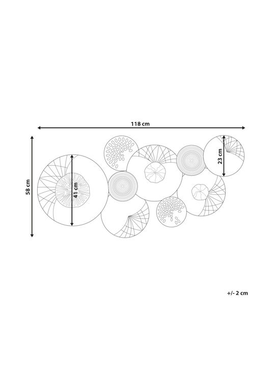 Beliani 3D Hanging Silver Wall Decor