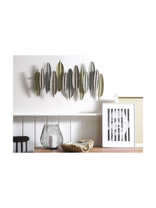 Beliani Hanging Wall Decor Silver Made of Metal