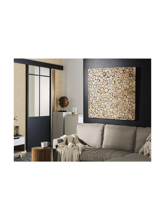 Beliani Handmade Wall Decor Brown Wooden