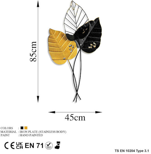 Wallity Decorațiune Pentru Perete Fall Negru Din Metal 85x45cm