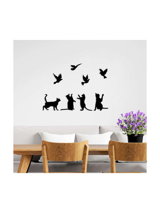 Wallity Decorative Silhouette Black Made of Metal 110x79cm 8 Pieces
