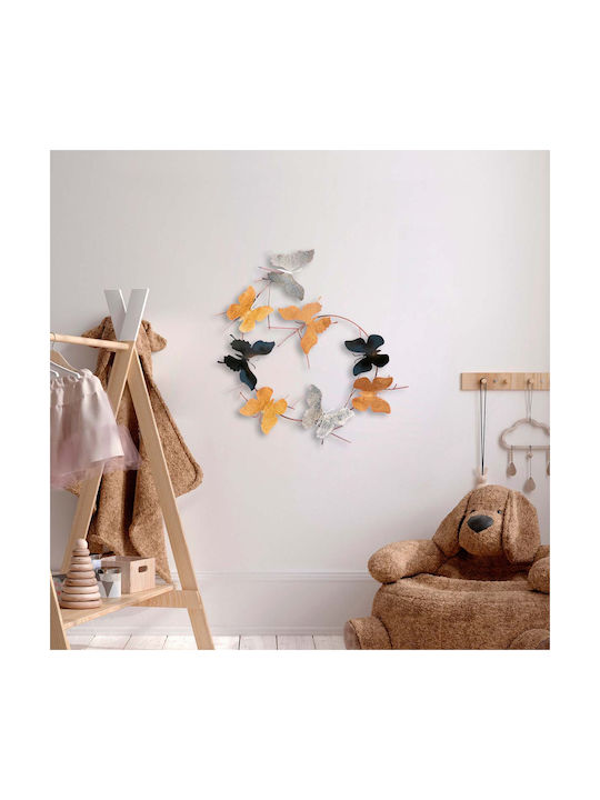 Wallity Multicolour Wall Decor Made of Metal 80x4x80cm