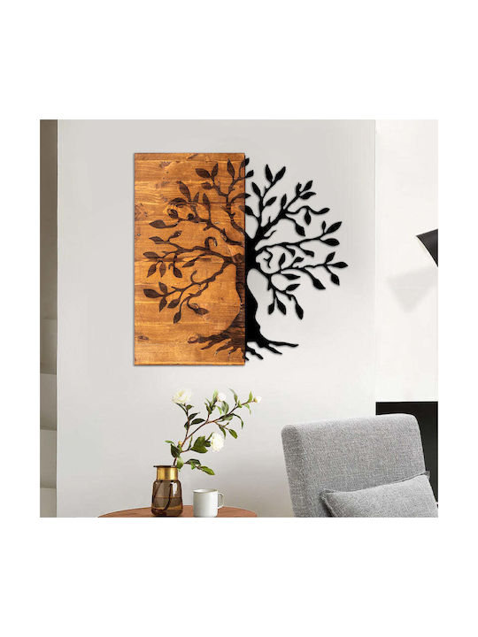 Megapap 3D Gemischte Kunst Schwarzes aus Holz 58x3x58cm