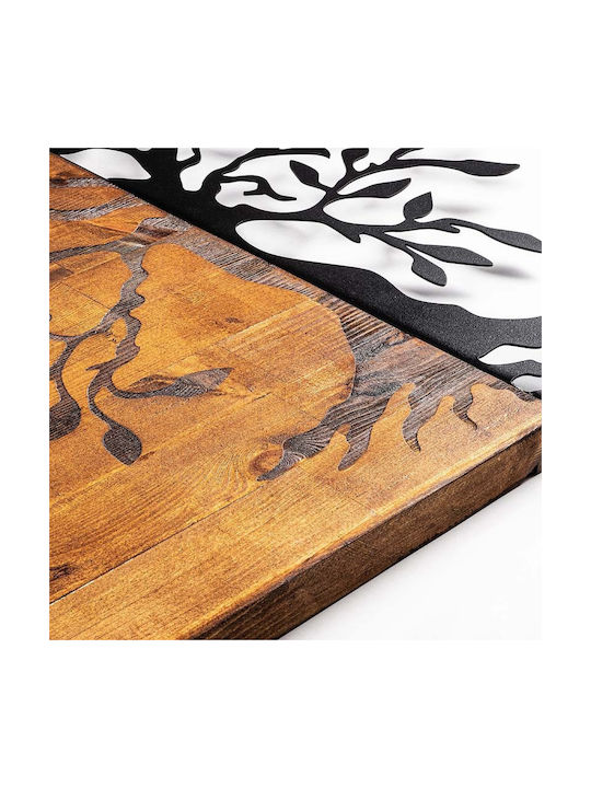 Megapap 3D Gemischte Kunst Schwarzes aus Holz 58x3x58cm