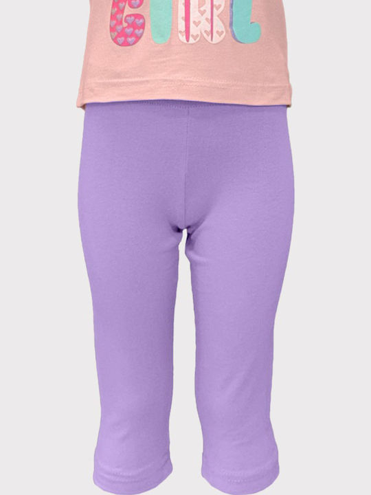 Kids' Set with Leggings Summer 2pcs Peach