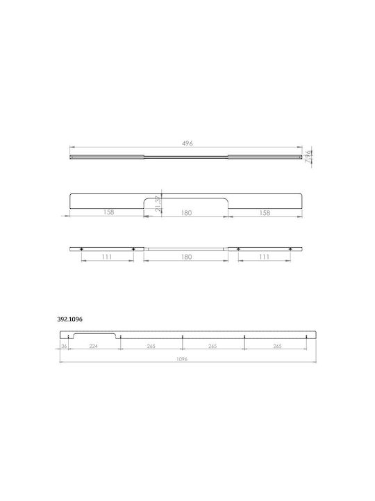 Sc Herrajes Furniture Handle from Metallic Black with Hole Centers 224mm