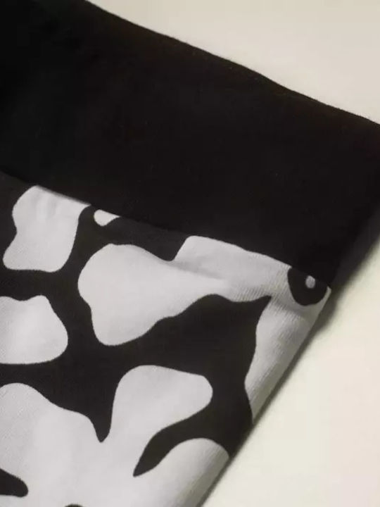 Kids' Set with Leggings Summer 3pcs Black and white