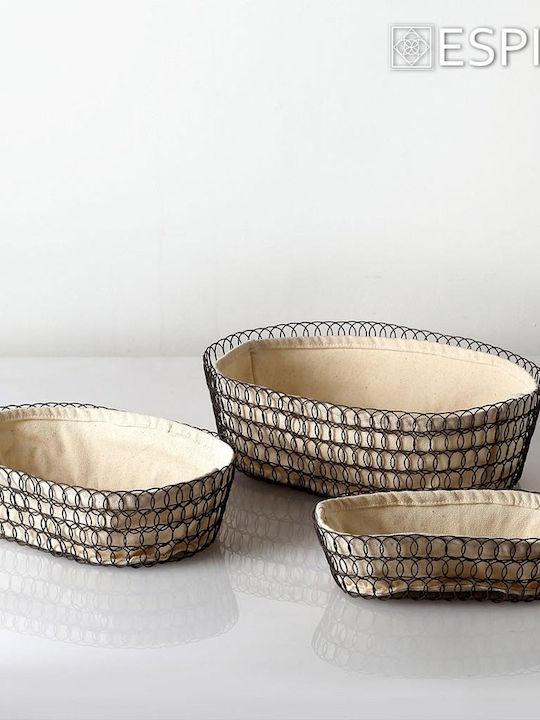 Espiel Decorative Basket Metallic Black 23x23x6cm
