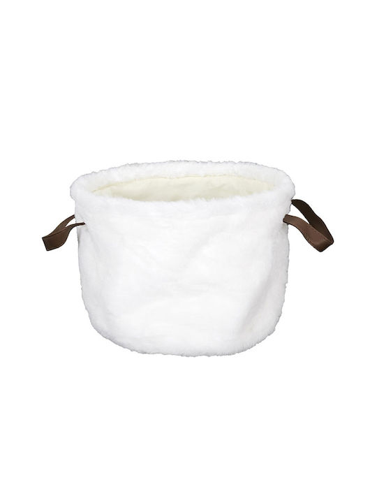 The Home Deco Factory Set of Decorative Baskets Plastic with Handles White 3pcs