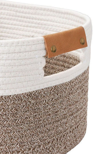 Sidirela Ethnic Decorative Basket Fabric with Handles Ecru 38x25x23cm