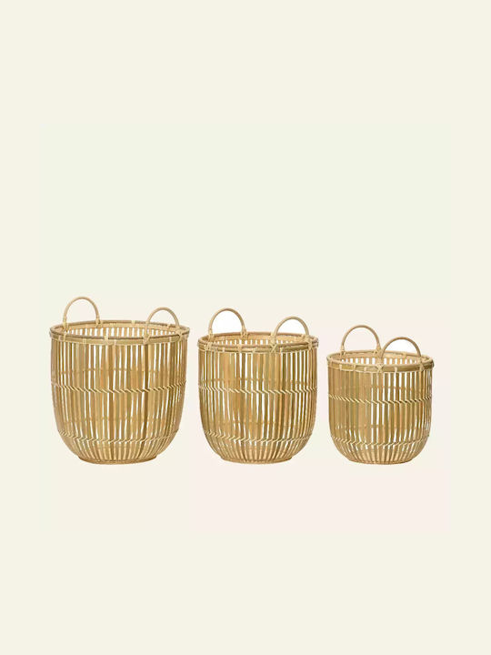 Καλαθια Μπαμπου 38 X 35 Cm Σετ 3 Τμχ Beauty Home