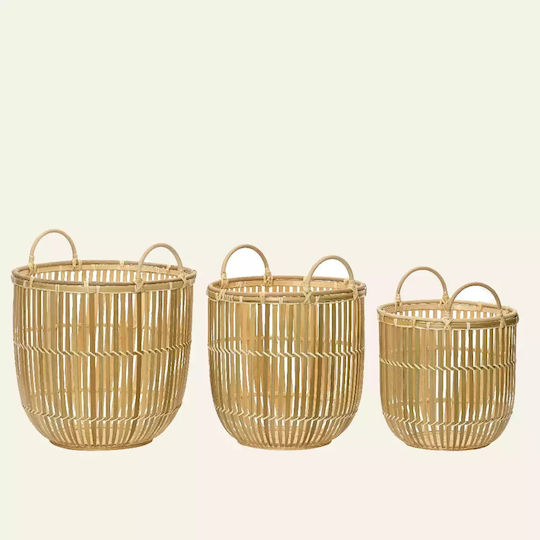 Καλαθια Μπαμπου 38 X 35 Cm Σετ 3 Τμχ Beauty Home