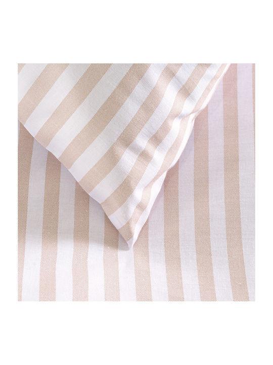 Rythmos Duvet Cover Set Cotton Queen with 2 Pillowcases 225x250 Eloise Beige