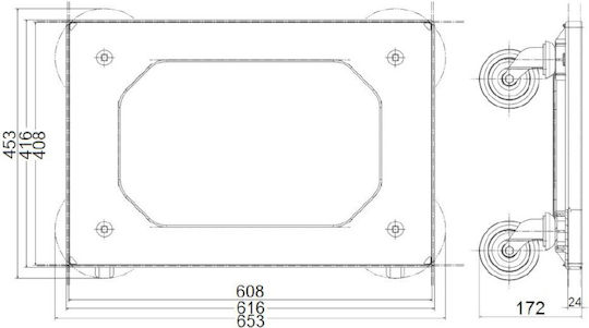 Cărucior de Transport Containere Eur 60x40cm