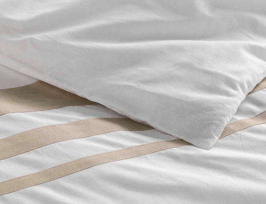 Douceur d'Intérieur Duvet Cover Set Queen with 2 Pillowcases 220x240 Margaux White