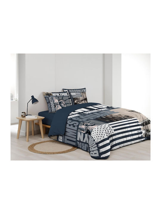Douceur d'Intérieur Duvet Cover Set Cotton Queen with 2 Pillowcases 220x240 Brooklyn Multicolored