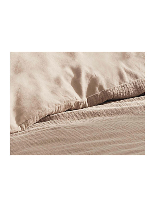 Douceur d'Intérieur Duvet Cover Set Cotton Single with Pillowcase 140x200 Angelia Sand