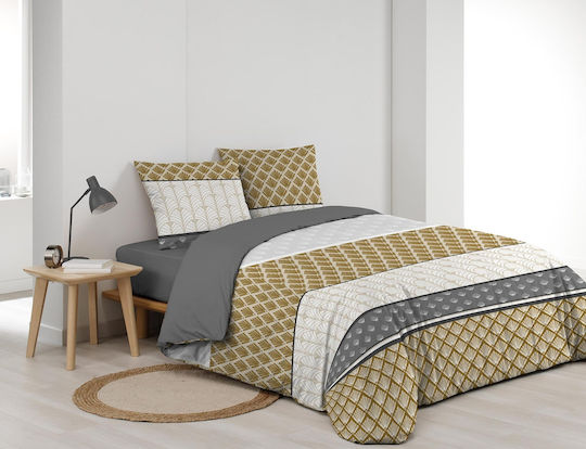 Douceur d'Intérieur Σετ Υπέρδιπλη 220x240cm Stria Κίτρινη