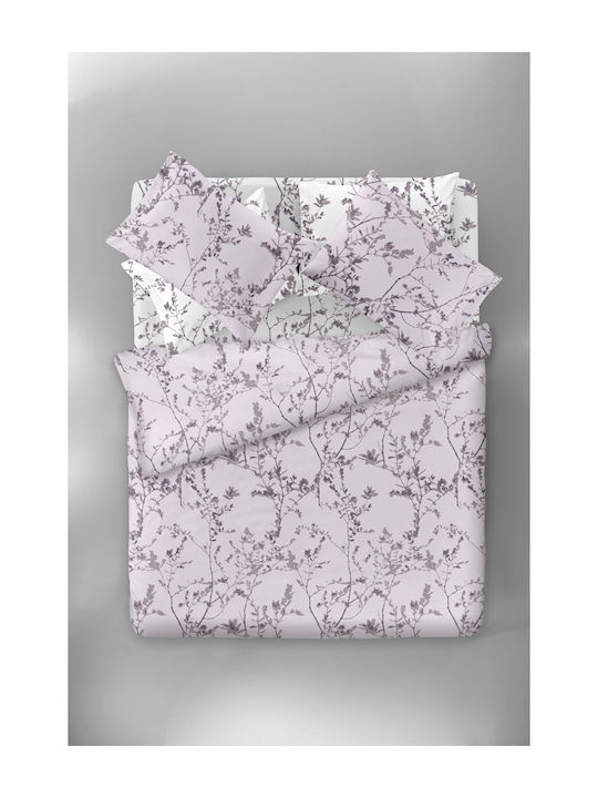 Saint Clair Duvet Cover Set Cotton Queen with 2 Pillowcases 225x247 Melanze