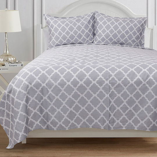 Beauty Home Duvet Cover Set Cotton Satin Queen with 2 Pillowcases 220x240 Fairmont Art 12005 Embrime
