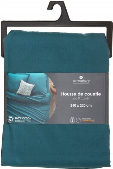 Atmosphera Duvet Cover Cotton Queen 240x220 Petrol