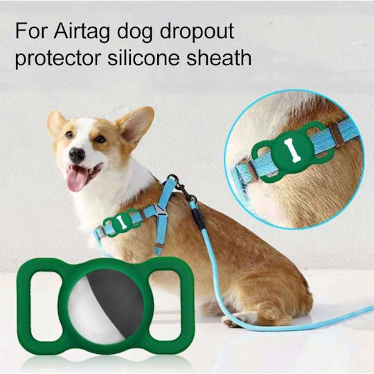Protective Cover Pet Collar Case Silicone for AirTag in Orange color