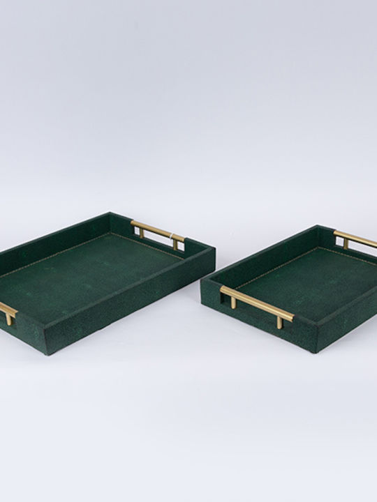 Δισκοi Σετ 2τμχ Pu Σκουρο Πρασινο 40x30x4.5 34x24x5.5cm 13084 752-16105
