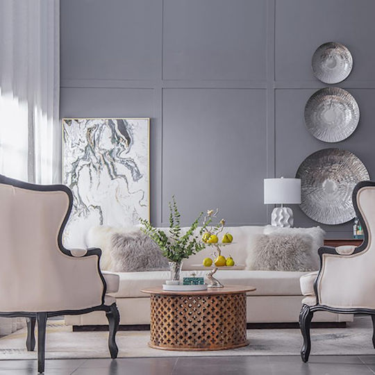 Artekko Διακοσμητικός Δίσκος Quinn Σετ/2 Στρογγυλός 35x35x4cm