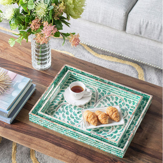 Artekko Wooden Rectangular Decorative Tray 45x35x5cm