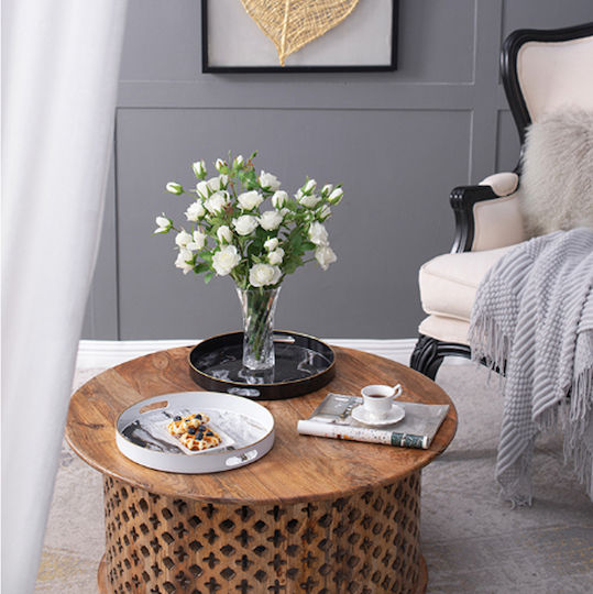 Artekko Tavă Decorativă Lemn Tăvi decorative "Quinn" Set/2 35x35x4 Rotundă 2buc