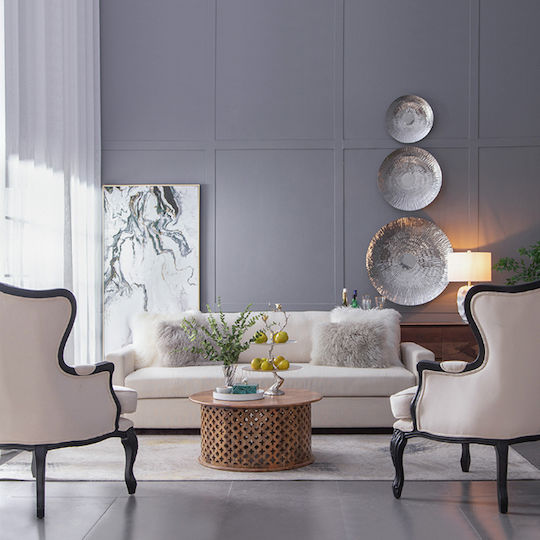 Artekko Tavă Decorativă Lemn Tăvi decorative "Quinn" Set/2 35x35x4 Rotundă 2buc