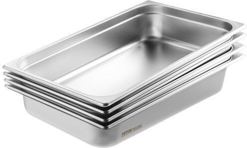 Set of 4 Stainless Steel Hotel Pans with Lid 4" Depth Vevor 11qccpyg4ycsh7pulv0