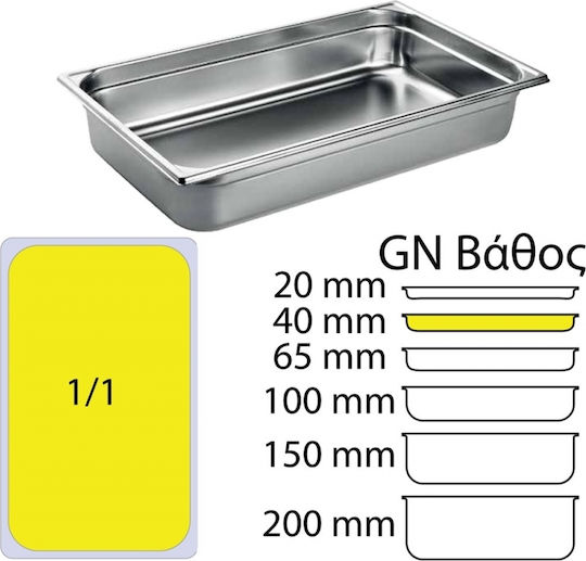 Matfer Gastronorm-Behälter Edelstahl GN1/1 mit Tiefe 40mm
