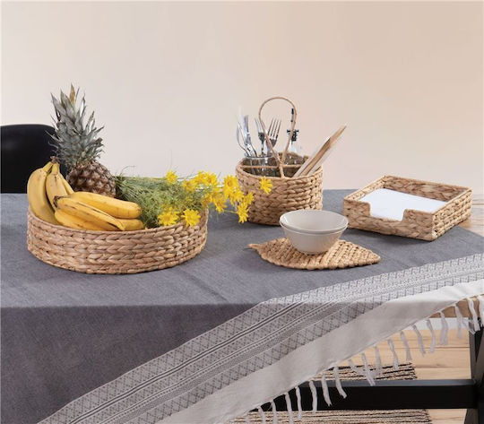 Nef-Nef Homeware Διακοσμητικός Δίσκος Korbweide Romano Rund 40x40x10cm 1Stück