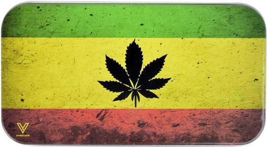 Metal Cigarette Case V-syndicase Tin Box Rasta Leaf