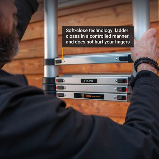 Batavia Telescopic Ladder Aluminum 12 of Steps with Maximum Height 3.81m