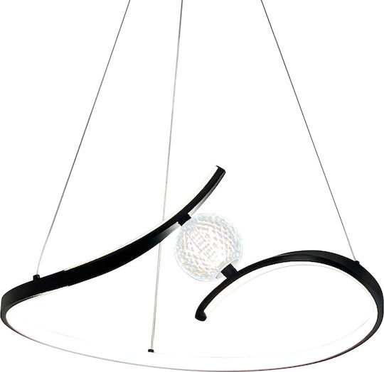 Eko Light Κρεμαστό Φωτιστικό Μαύρο LED με Φυσικό Λευκό Φως