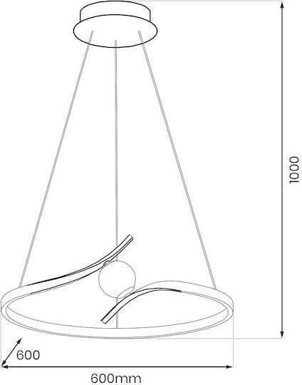 Eko Light Κρεμαστό Φωτιστικό Μαύρο LED με Φυσικό Λευκό Φως