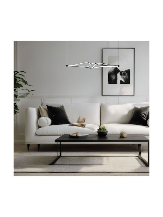 Eko Light Ρυθμιζόμενο Κρεμαστό Φωτιστικό Μαύρο LED με Φυσικό Λευκό Φως