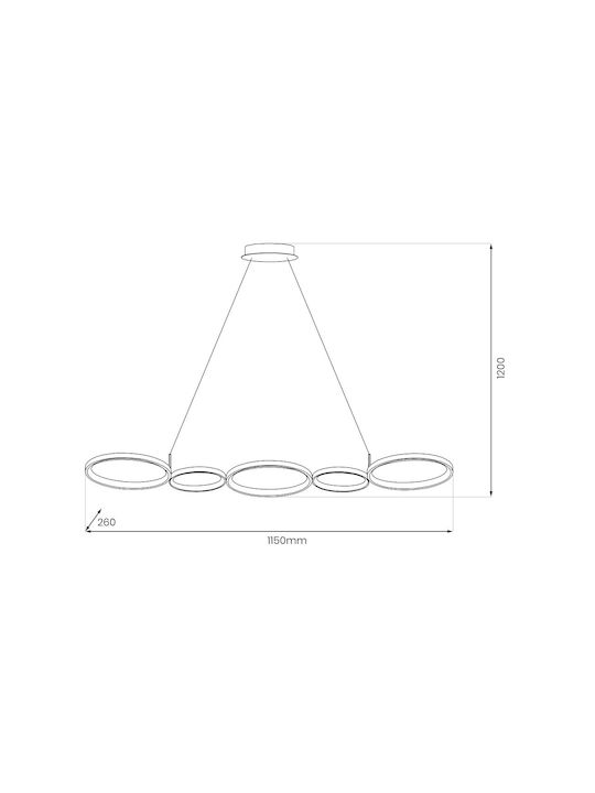 Eko Light Κρεμαστό Φωτιστικό Μαύρο LED με Φυσικό Λευκό Φως