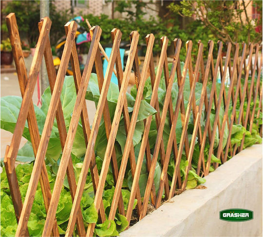 Klappbares Spalier Garten aus Holz mit Rhombus-Rasterdesign in Beige Farbe 150x180cm E-1417