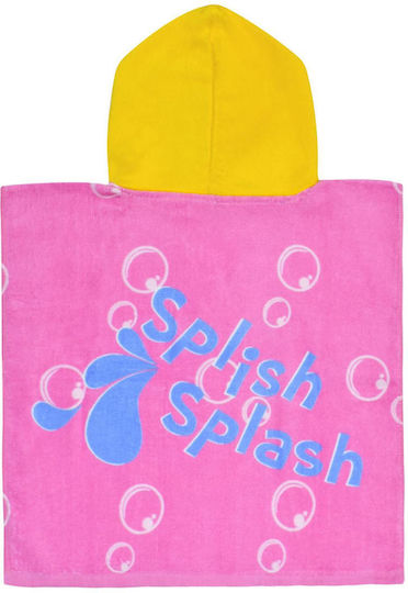 Poncho Κορίτσι "splish Splash" Ροζ 50χ100