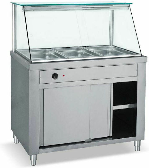 Bambas Frost MD 106 Vitrină încălzită Ben Marie cu 3 Locuri pentru Gastronomi și Putere 1500W L106 x l70 x Î130 cm MD106