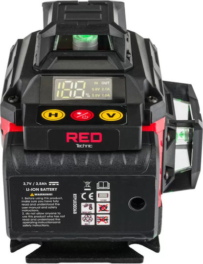 Red Technic Self-leveling Rotational Laser Level Green Beam 3.7V