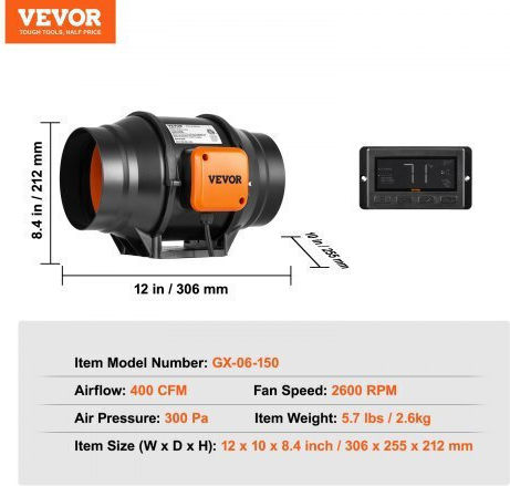 Vevor Industrial Ducts / Air Ventilator 150mm